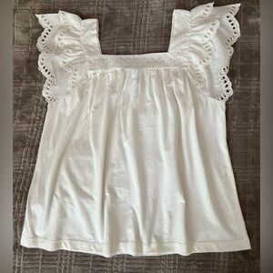 J.Crew white/cream eyelet cotton top.